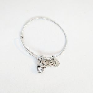 Alex and Ani Silver Cupcake Charm Bracelet